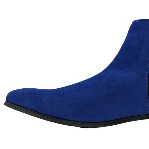 Montique Suede Navy Slip On Chelsea Boots                S-50 - Picture 3 of 7